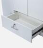 Kenzou 4 Door Wardrobe With Adjustable Shelves In Off White Finish With Mirror & Drawer