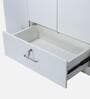 Kenzou 4 Door Wardrobe With Adjustable Shelves In Off White Finish With Mirror & Drawer