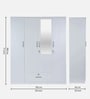 Kenzou 4 Door Wardrobe With Adjustable Shelves In Off White Finish With Mirror & Drawer