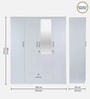 Kenzou 4 Door Wardrobe With Adjustable Shelves In Off White Finish With Mirror & Drawer