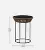 Keppard Metal Round End Table In Black Colour