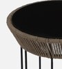 Keppard Metal Round End Table In Black Colour