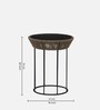 Keppard Metal Round End Table In Black Colour