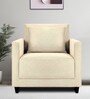 Kera Fabric 1 Seater Sofa In Ivory Beige Colour