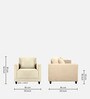 Kera Fabric 1 Seater Sofa In Ivory Beige Colour