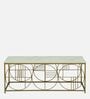 Kerby Metal Coffee Table In Matte Gold Finish With Porcelain Top