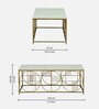 Kerby Metal Coffee Table In Matte Gold Finish With Porcelain Top