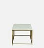 Kerby Metal Coffee Table In Matte Gold Finish With Porcelain Top