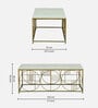 Kerby Metal Coffee Table In Matte Gold Finish With Porcelain Top