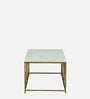 Kerby Metal Coffee Table In Matte Gold Finish With Porcelain Top