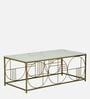 Kerby Metal Coffee Table In Matte Gold Finish With Porcelain Top