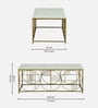 Kerby Metal Coffee Table In Matte Gold Finish With Porcelain Top