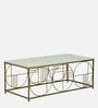 Kerby Metal Coffee Table In Matte Gold Finish With Porcelain Top