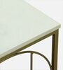 Kerby Metal Coffee Table In Matte Gold Finish With Porcelain Top