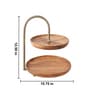 KeshArc Multipurpose Serveware Metal & Acacia Wood 2-Tier Stand Serving Stand