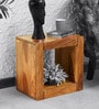 Keub Sheesham Wood End Table In Rustic Teak Finish