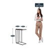 Kevin Metal C-Shape End Table in Grey Finish