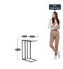 Kevin Metal C-Shape End Table in Black Finish