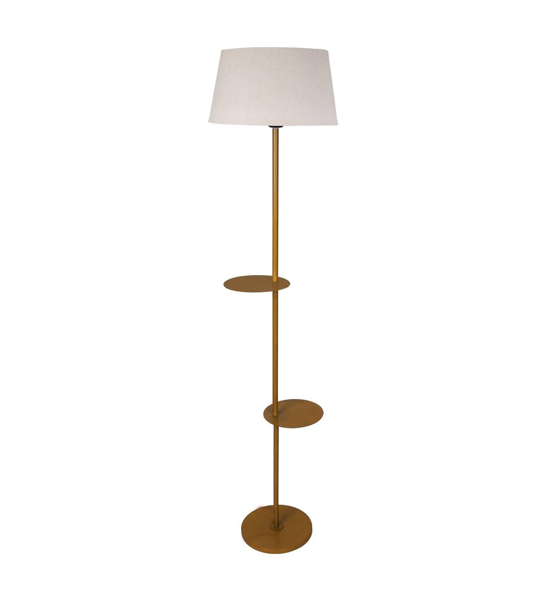 Buy Dorian Khaki Cotton Shade Shelf Floor Lamp With Metal Base By Homesake  at 62% OFF by Homesake Pepperfry