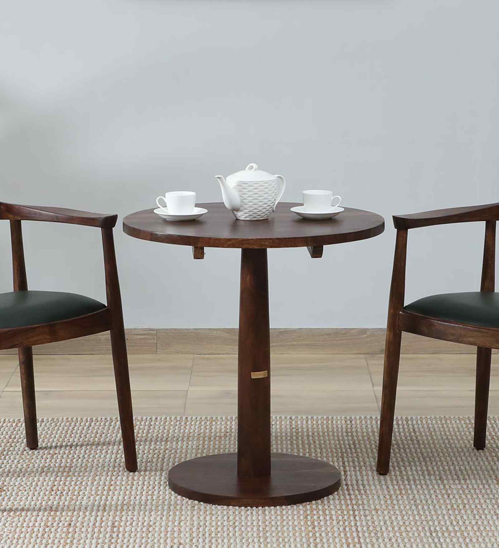 Kharkov Sheesham Wood Round Cafe Table In Provincial Teak Finish