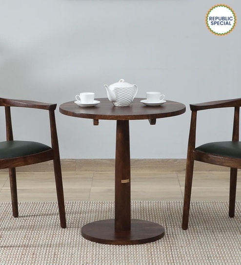 Kharkov Sheesham Wood Round Cafe Table In Provincial Teak Finish