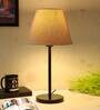 Bling Khadi Brown Cotton Shade Night Lamp With Metal Base