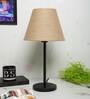 Bling Khadi Brown Cotton Shade Night Lamp With Metal Base