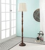 Beige Poly Cotton Floor Lamp