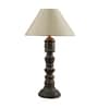 Beige Poly Cotton Shade Table Lamp with Grey Base