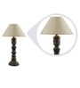 Beige Poly Cotton Shade Table Lamp with Grey Base