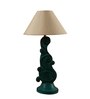 Beige Fabric Shade Table Lamp with Wood Base