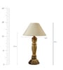 Beige Fabric Shade Table Lamp with Wood Base