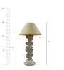 Beige Poly Cotton Shade Table Lamp with White Base