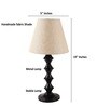 Potenza Khadi Fabric Shade Night Lamp With Metal Base