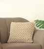 Khaki & Natural 100% Cotton Popcorn 16X16 Inches Knitted Cushion Cover