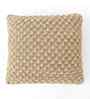 Khaki & Natural 100% Cotton Popcorn 16X16 Inches Knitted Cushion Cover