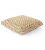 Khaki & Natural 100% Cotton Popcorn 16X16 Inches Knitted Cushion Cover