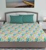 Multicolor Abstract 144 TC Cotton King Sized Bed Sheets with 2 Pillow Covers