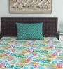Multicolor Abstract 144 TC Cotton Single Bed Sized Bed Sheets With 1 Pillow Cover