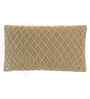 Khaki 100% Cotton Crest 12X20 Inches Knitted Cushion Cover