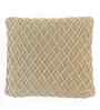 Khaki 100% Cotton Crest16X16 Inches Knitted Cushion Cover