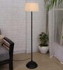 Midwest Khaki Cotton Shade Club Floor Lamp With Metal Base