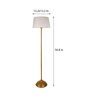 Jumilla Khaki Cotton Shade Club Floor Lamp With Metal Base