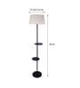 Roman Khaki Cotton Shade Shelf Floor Lamp With Metal Base