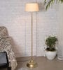 Jumilla Khaki Cotton Shade Club Floor Lamp With Metal Base