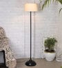 Midwest Khaki Cotton Shade Club Floor Lamp With Metal Base