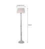 Khaki Cotton Shade Floor Lamp With Wooden Base