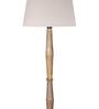 Khaki Cotton Shade Floor Lamp With Wooden Base