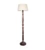 Khaki Cotton Shade Floor Lamp With Wooden Base