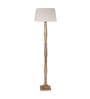 Khaki Cotton Shade Floor Lamp With Wooden Base